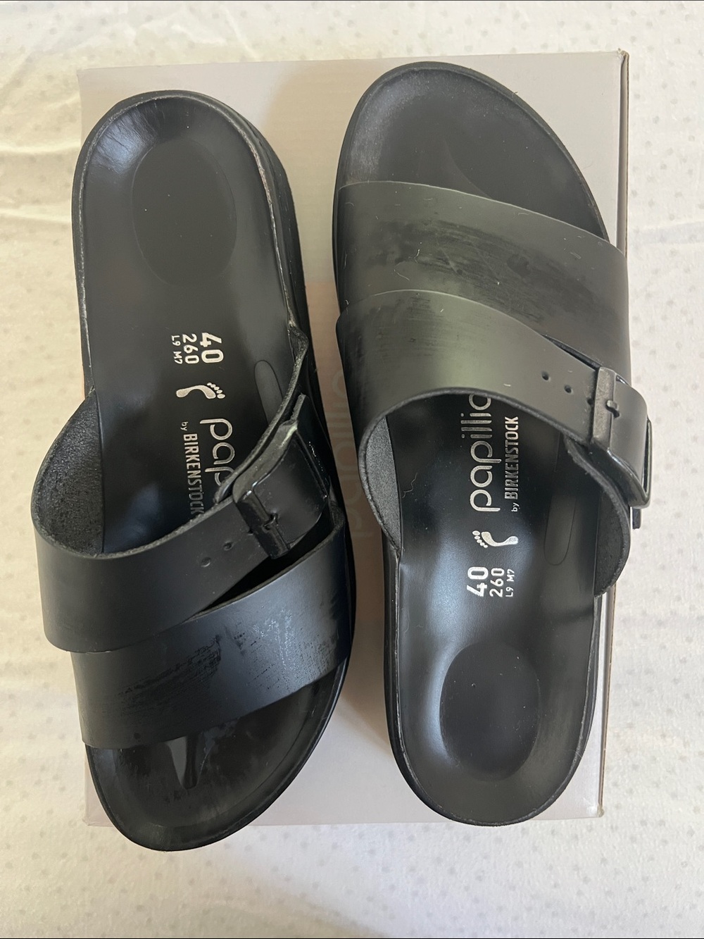 Birkenstock Black Two-Strap Slide Sandals